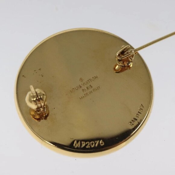 LOUIS VUITTON Supreme Pin Badge metal Gold MP2076 LV Auth bs24973A - Picture 2 of 14